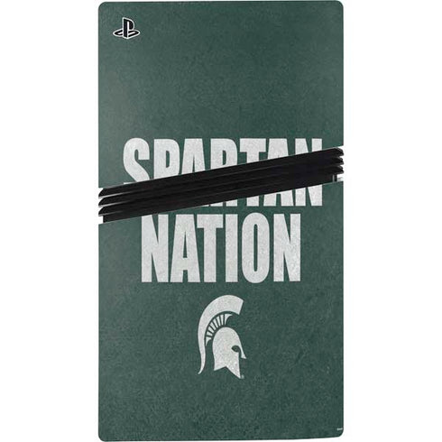 Michigan State University Spartans Nation PS5 Pro Disk Bundle  Skin
